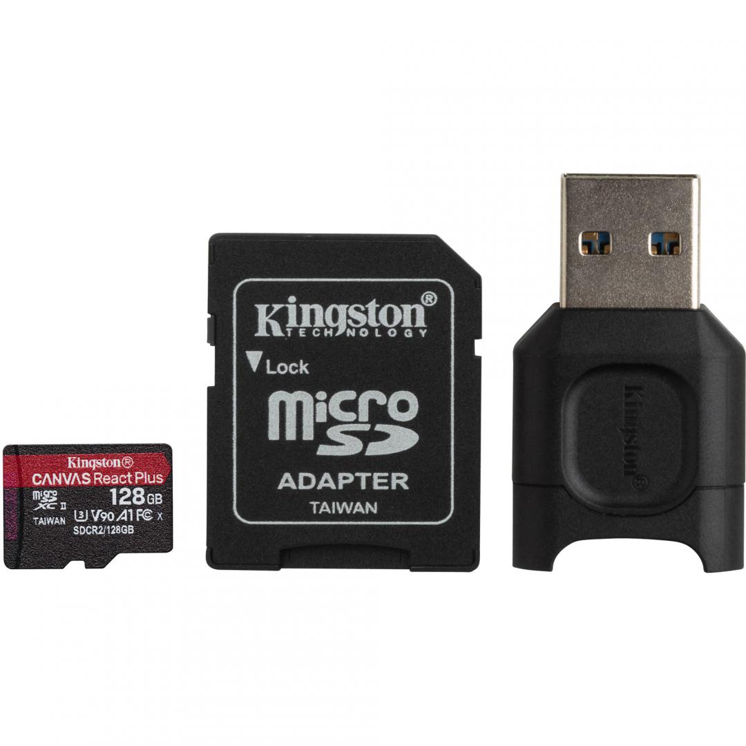 Card reader Kingston + SD Reader 128GB, R/W: 300/260 MB/s, UHS-II, Class 3, V90, exFAT-Dexter Computer