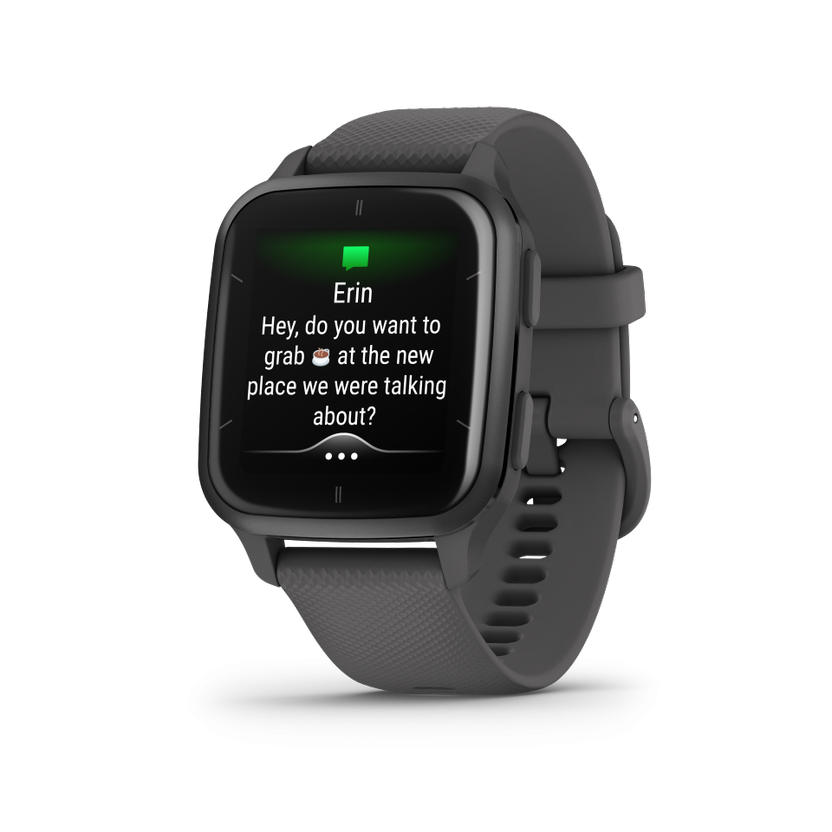 Ceas Smartwatch Garmin Venu SQ2 Slate Bezel Shadow Gray, Silicone Band 20mm, NFC, GPS, 5 ATM Water Proof-Dexter Computer