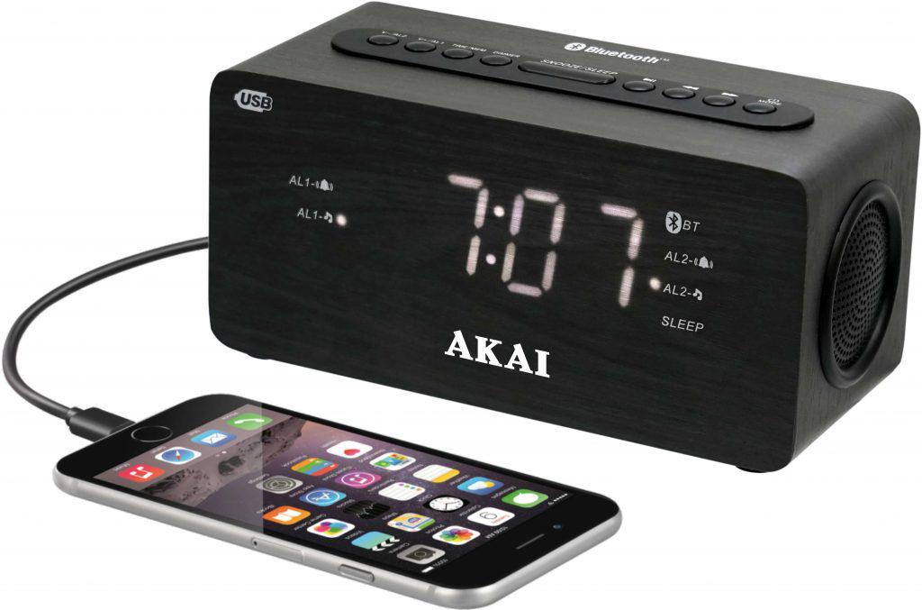 Radio cu ceas AKAI ACR-2993 Dual Alarm, Bluetooth 1.2″ white LED display-Dexter Computer