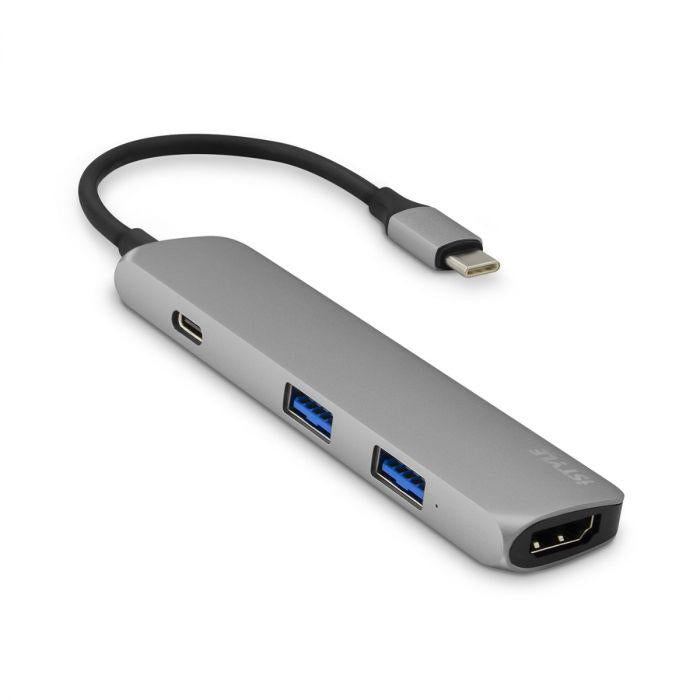 Port replicator: 3x USB 3.0 (transfer de date de pana la 5Gbps)/ 1x portde incarcare USB-C (suport PD 3.0 5V / 9V / 12V / 15V / 20V 3A 49W)/ 1xiesire HDMI (video în 4K @ 30Hz, HDCP1.4 / 2.2) - compatibil cu toatenoile modele de MacBook Air (2018 si ver...-Dexter Computer