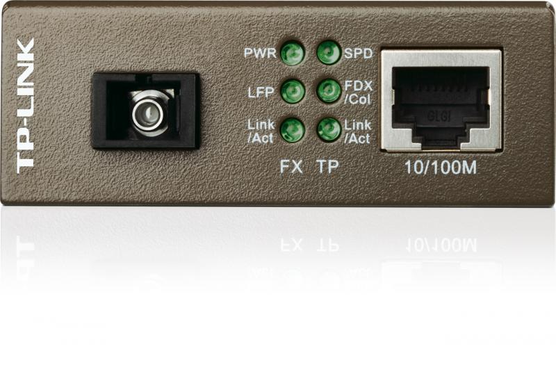 Switch media convertor TP-Link, 2 porturi (1x100Mbps SC, 1x10/100 Mbps (RJ-45)), BiDi 10/100Base-TX to 100Base-FX (SC), Single-Mode, 20Km, WDM type B (se foloseste in pereche cu MC111CS), single fiber, montabil in sasiu-Dexter Computer