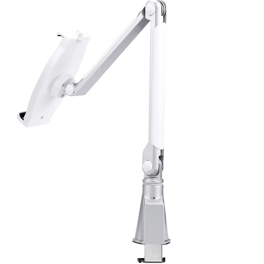 Neomounts by Newstar TABLET-D100SILVER Tablet Desk Stand - Silver Specifications General Min. weight: 0 kg Max. weight: 1 kg Desk mount: Clamp Functionality Type: Full motion, Tilt, Rotate, Swivel Tilt (degrees): 180° Swivel (degrees): 45° Rotate (de...-Dexter Computer