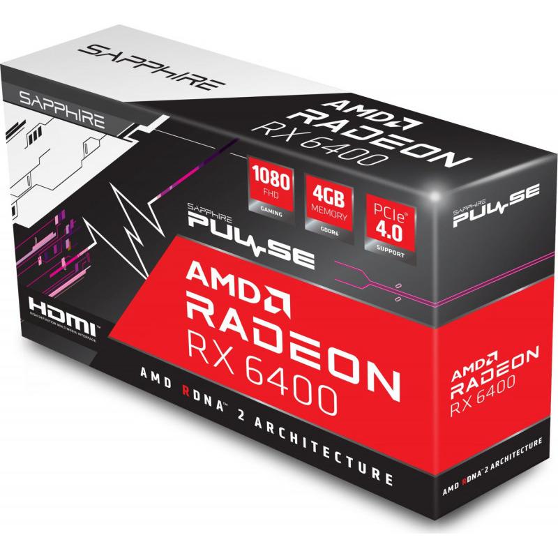 Placa video Sapphire Radeon RX 6400 PULSE, 4GB GDDR6, 64-bit-Dexter Computer