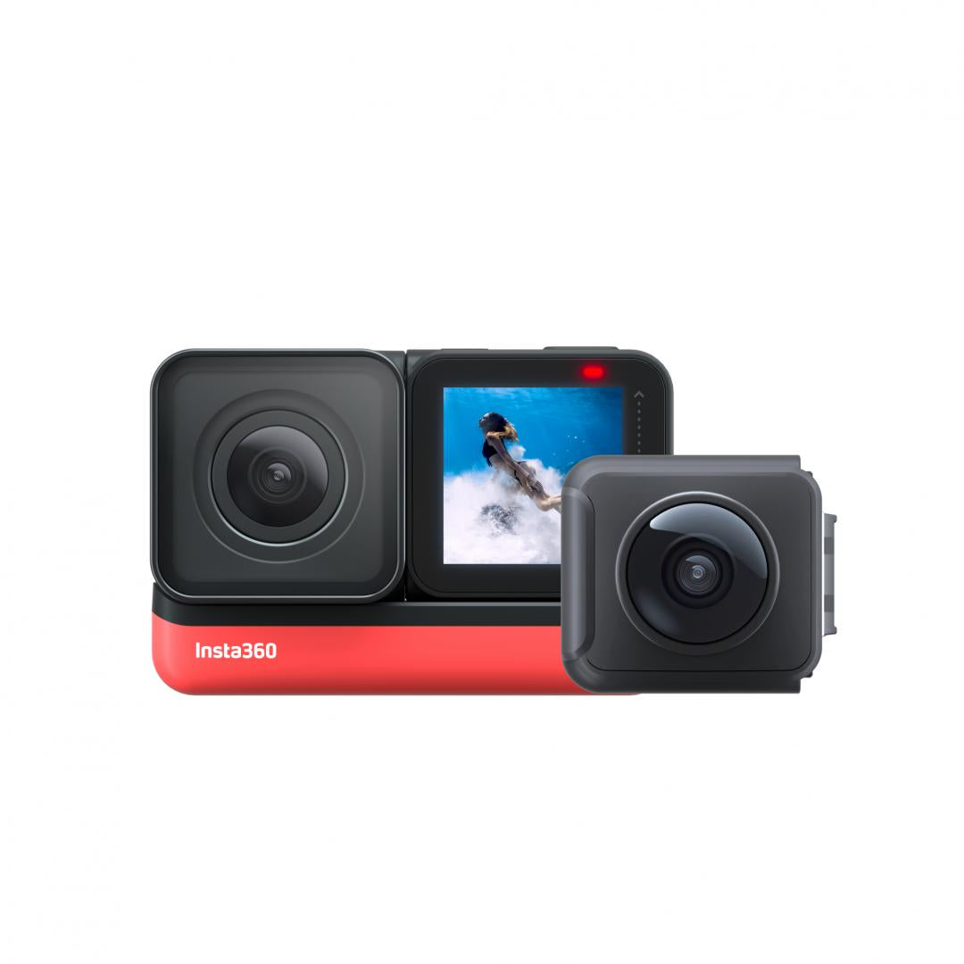 Camera video sport Insta360 ONE R Twin Edition, 5.7K, 360°, 4K Wide Angle, Waterproof, HDR, Voice Control, Improved Stabilization, capacitate acumulator 1190 mAh, culoare neagra-Dexter Computer